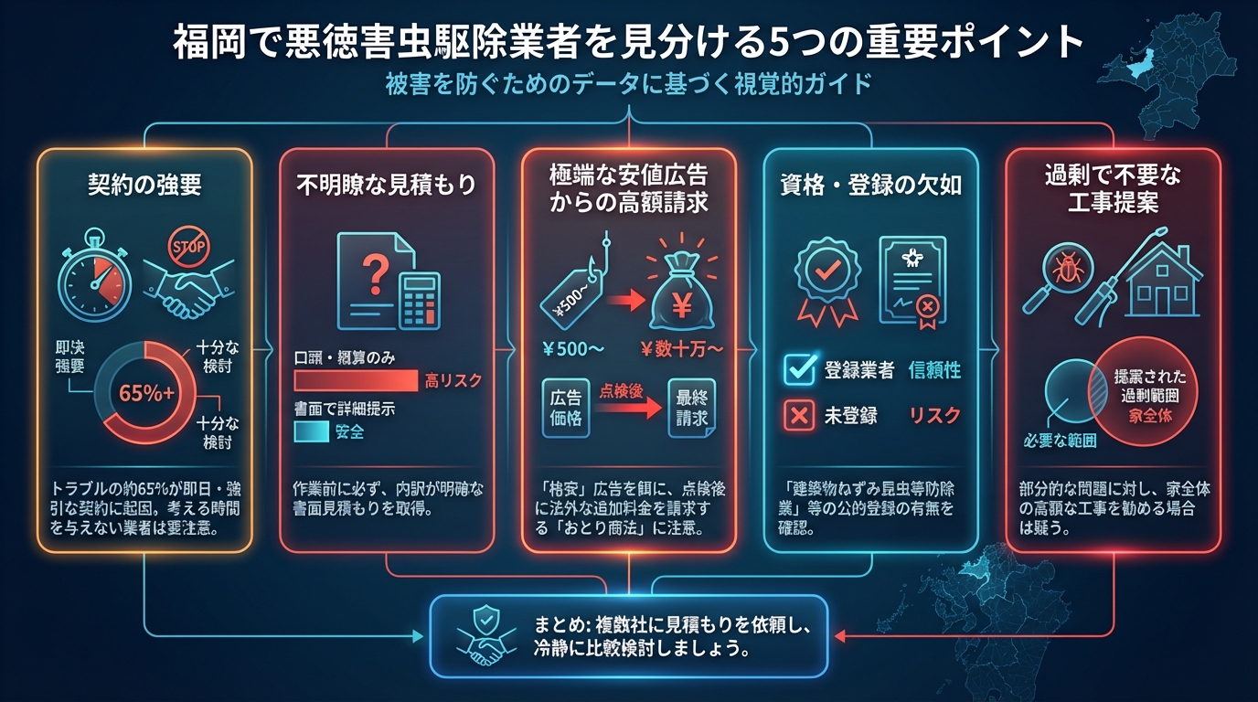 福岡の害虫駆除業者おすすめ6選！料金相場と即日対応の選び方 - インフォグラフィック画像 5