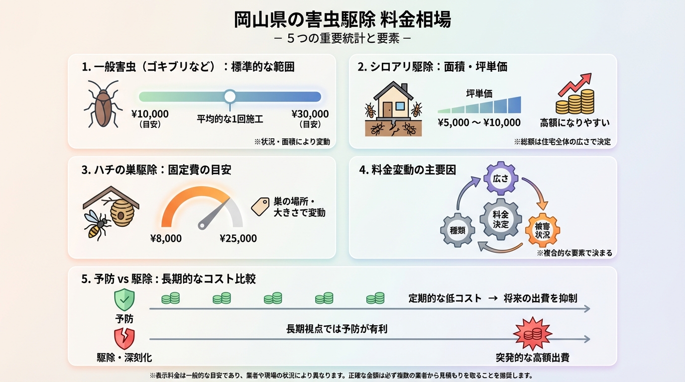 岡山で害虫駆除におすすめの業者8選！料金相場と選び方を徹底解説 - インフォグラフィック画像 2