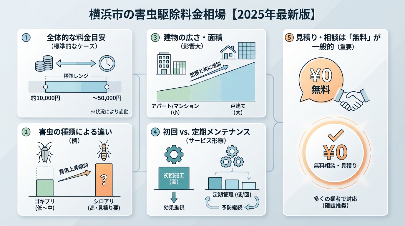 横浜で害虫駆除におすすめの業者7選!料金相場と選び方を徹底解説 - インフォグラフィック画像 2