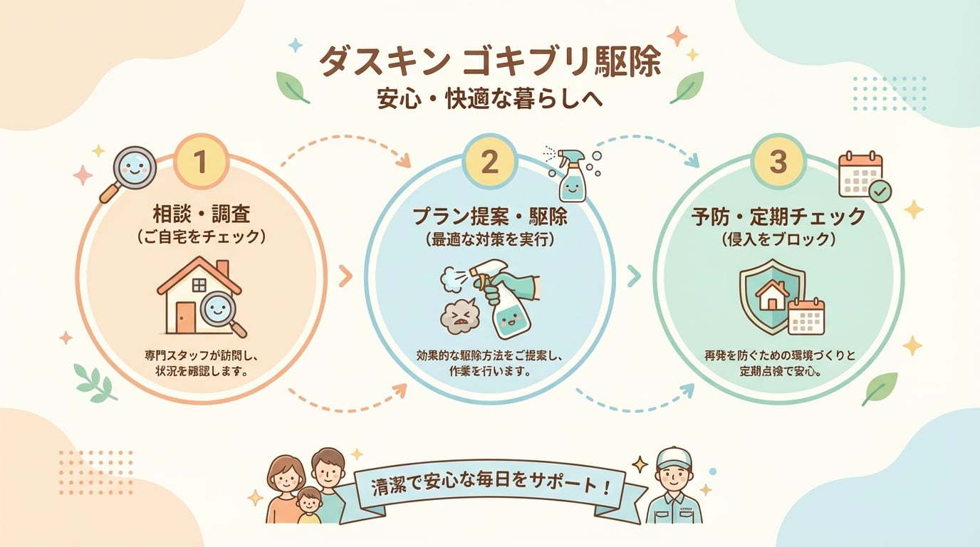 ダスキンのゴキブリ駆除の料金と口コミを徹底解説!他社比較も紹介 - インフォグラフィック画像 2