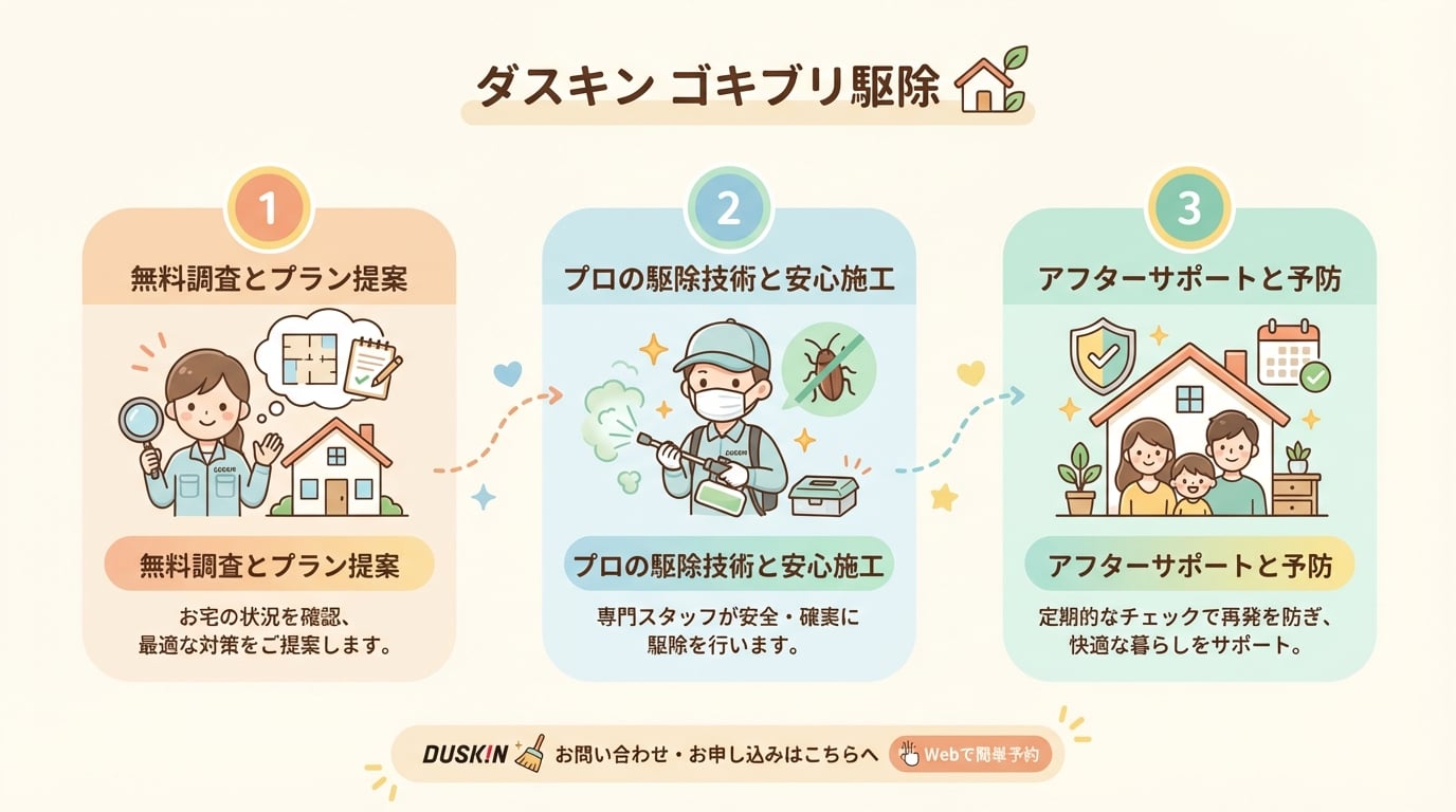 ダスキンのゴキブリ駆除の料金と口コミを徹底解説!他社比較も紹介 - インフォグラフィック画像 5