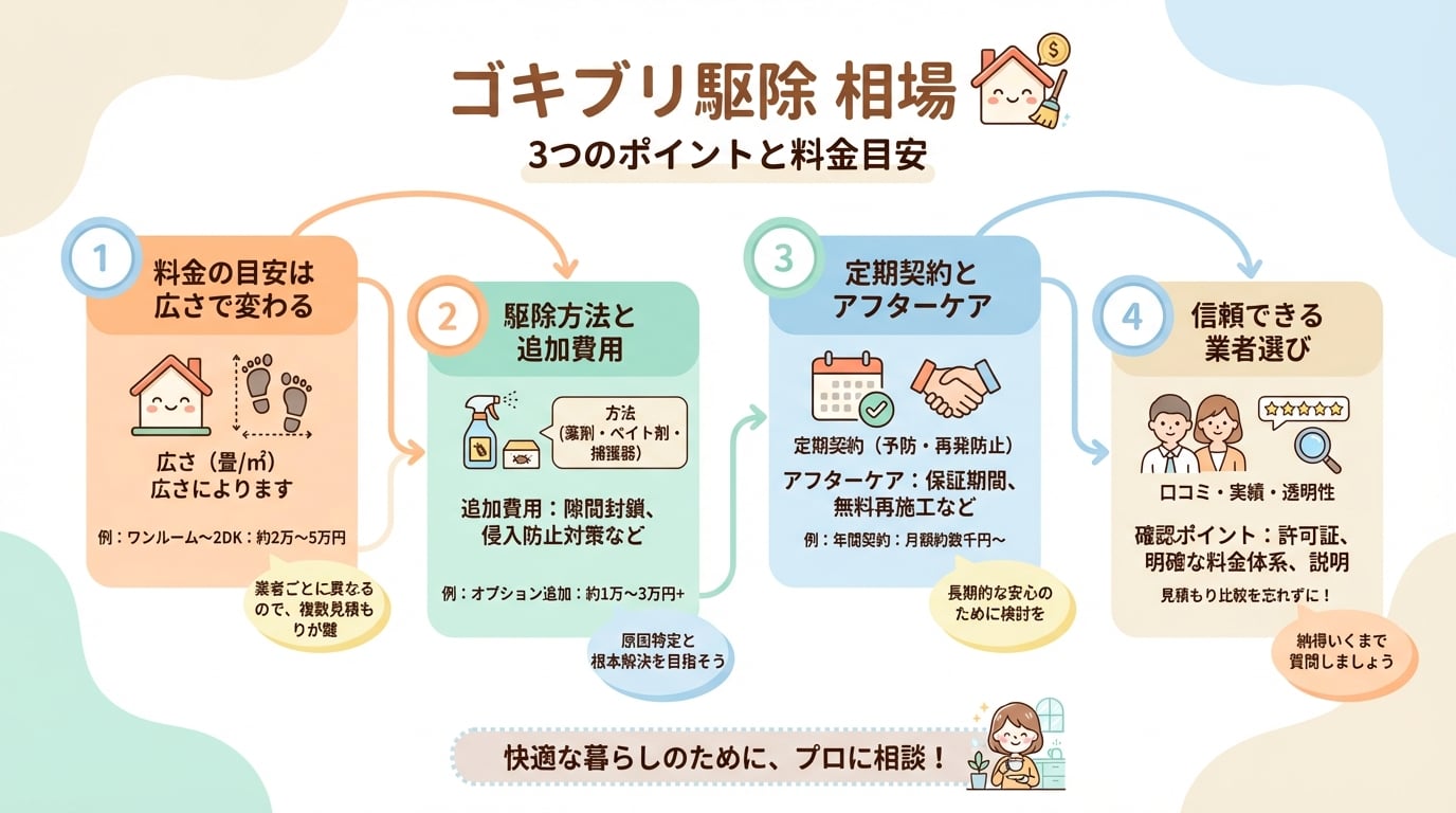 ゴキブリ駆除の相場を間取り別に解説!料金を安くする方法と業者選び - インフォグラフィック画像 8