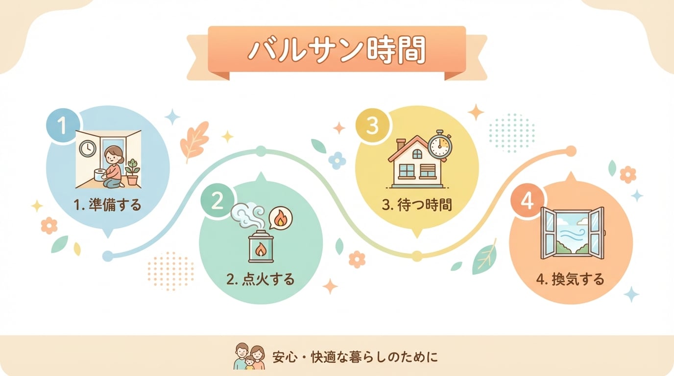 バルサンの時間は何時間?タイプ別の放置時間と効果的な使い方を徹底解説 - インフォグラフィック画像 2